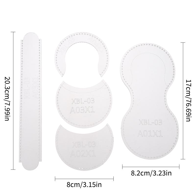 

Leather Craft Acrylic Template for DIY Coin Purse Sewing Durable Stencil Tool for Handmade Wallet Crafts