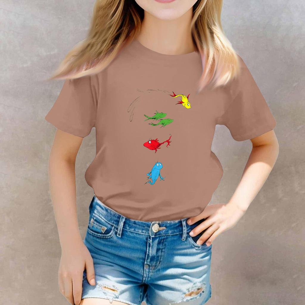 Toddler Boy And Girl T-Shirts Kids Top Girls Printed Short Sleeved T-shirt