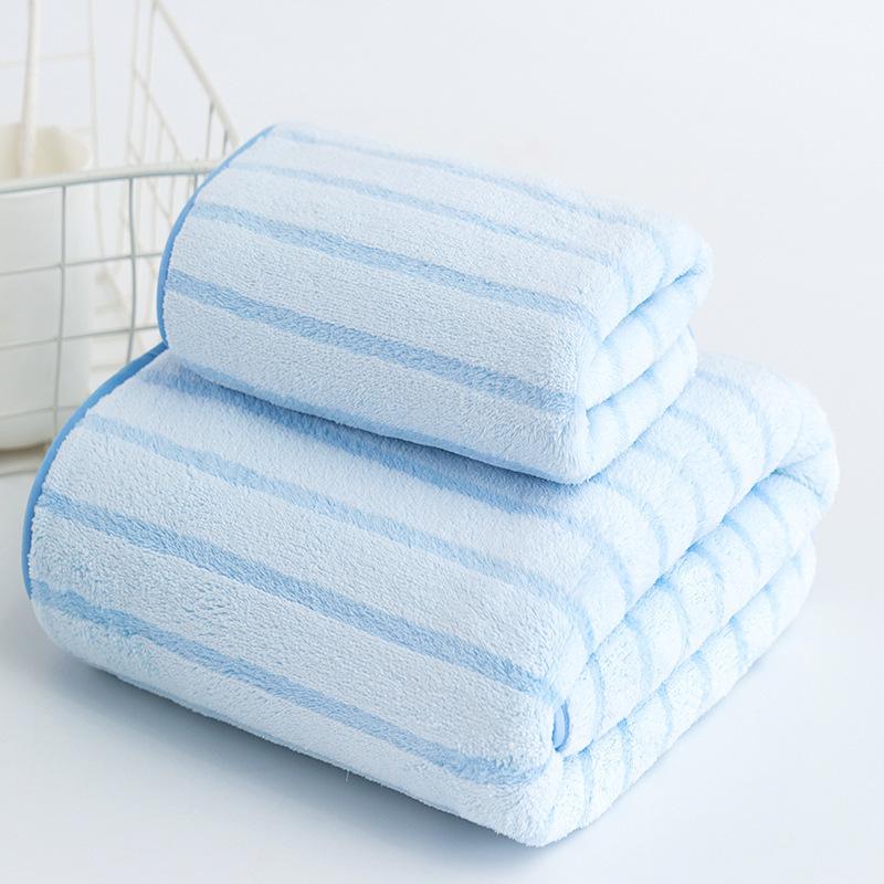 Coral Fleece Towel Set Water-absorbing Household Quick-drying Home Daily Use Two-piece Towel Set Soft