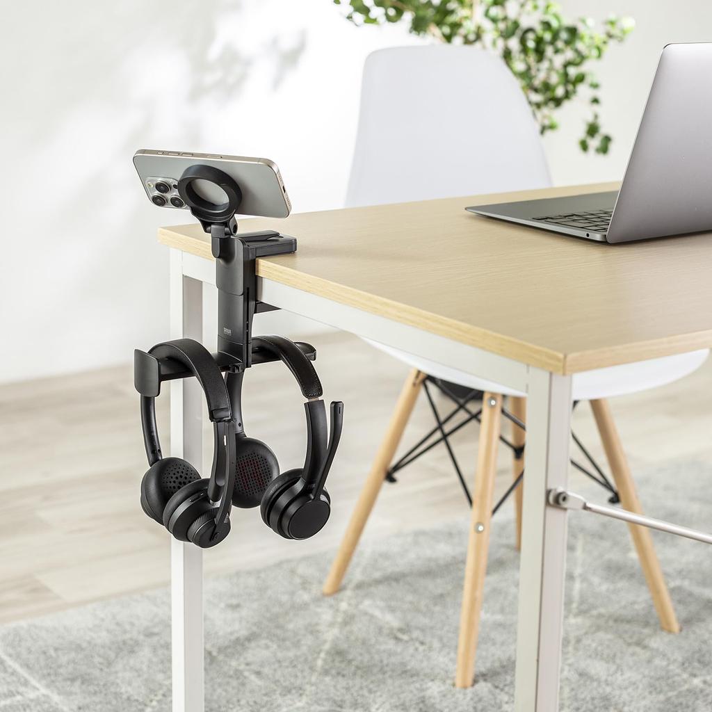 SANWA SUPPLY Headphone Hook with Magnetic Holder PDA-STN75BK