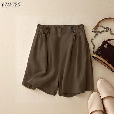 Lässige, elastische Taille, lockere Sommer-Baumwoll-Shorts für Damen