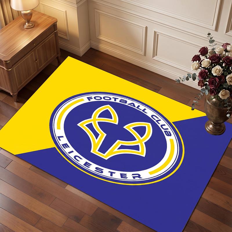 Tappeto in Velluto di Cristallo con Stampa del Leicester City Football, Comodo Assorbente d'Acqua Antiscivolo Tappeto per Pavimenti Interni