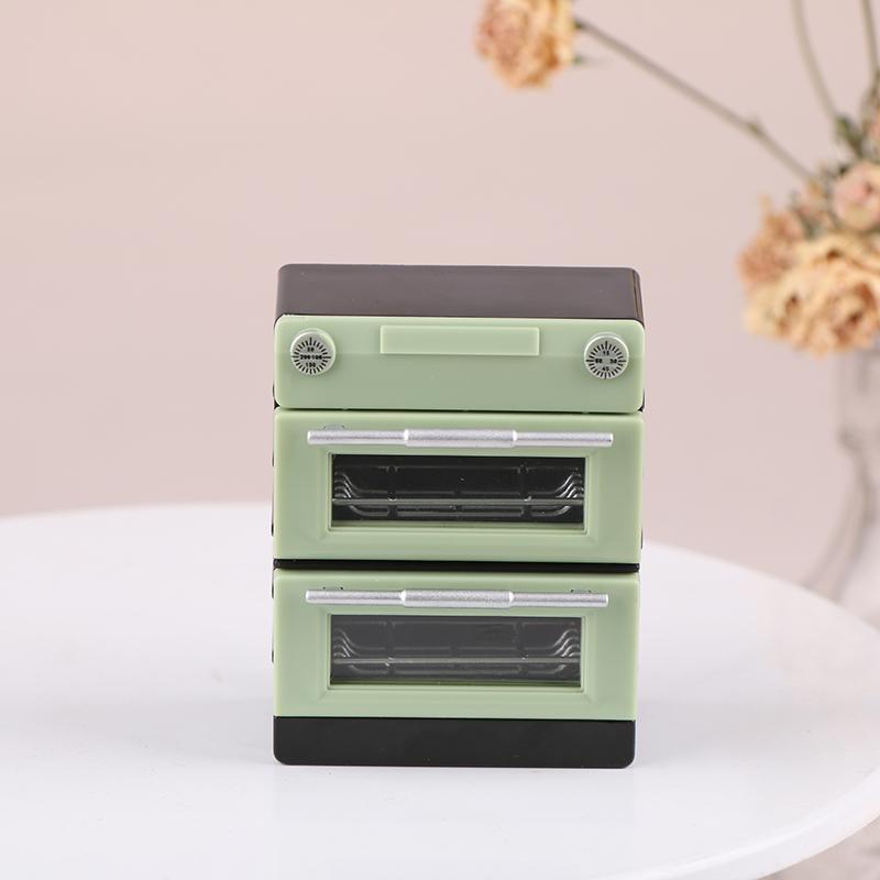 1/12 Maison de Poupée Simulation Modèle de Four Double Couche Maison de Poupée Mini Accessoires de Cuisine Décoration Meubles Maison de Poupée
