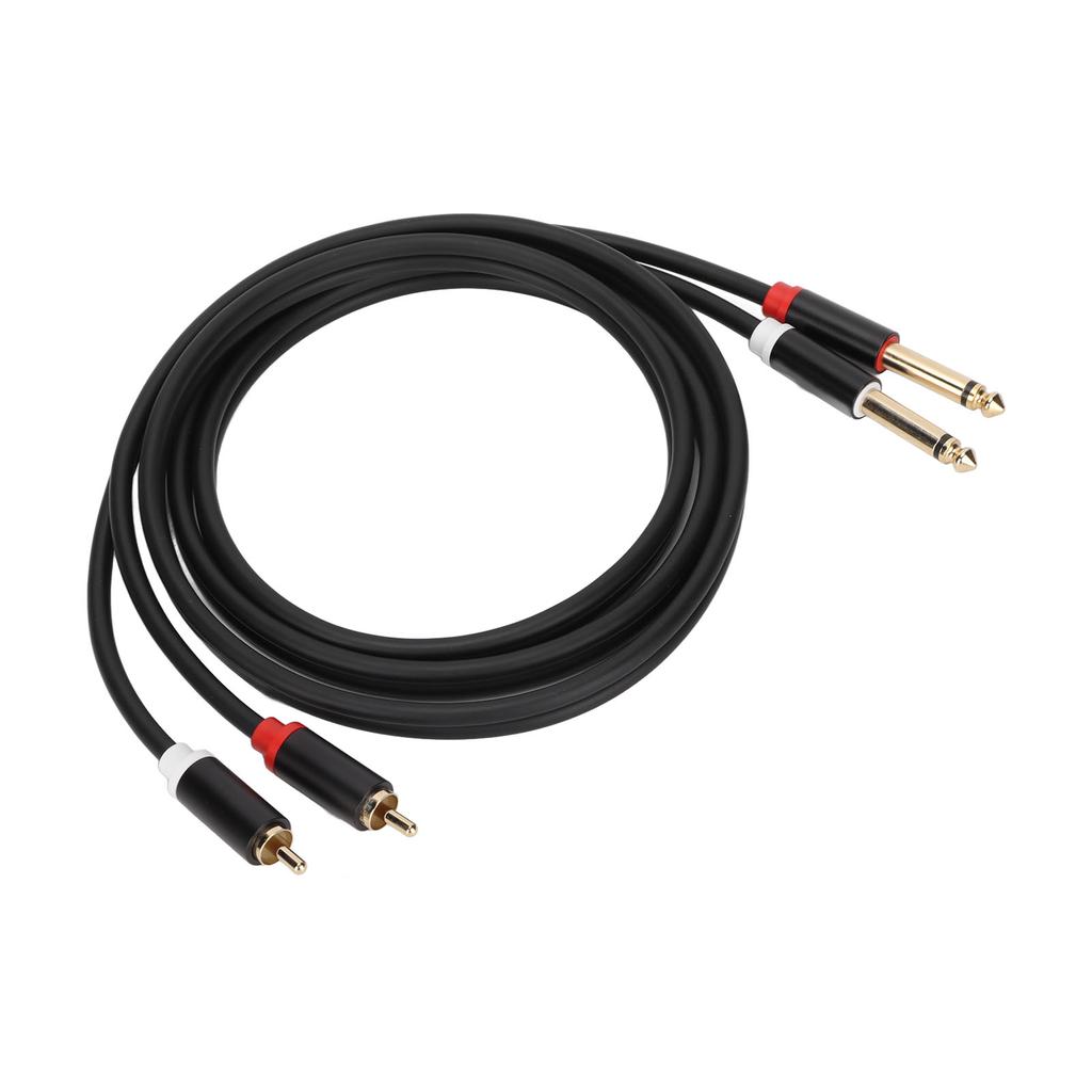1 4in Dual RCA to Dual TS Cable 4.9ft 6.35mm 2 RCA Port to 2 TS Port Cable Stereo Interconnect Cord