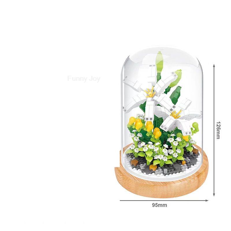 Non-Toxic Moc Creative Wisehawk Mini Flower Pot Plant Building Block Funny Tulip Decoration Bricks Diy Christmas Children Kids Toys Gifts