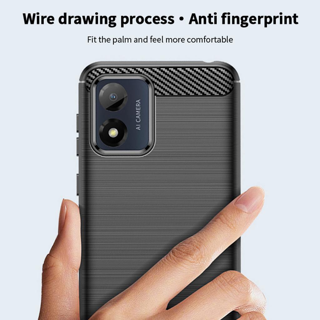 MOFI JK TPU Series-1 for Motorola Moto E13 4G Phone Cover Anti-Scratch Brushed Carbon Fiber Phone Case TPU Phone Shell