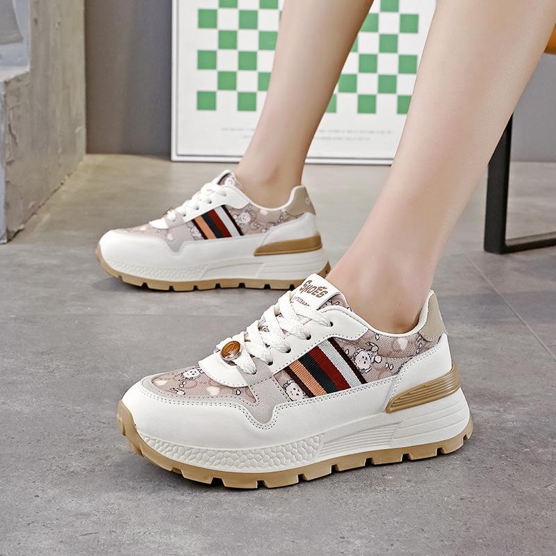 Spring new student versatile Forrest Gump shoes female cartoon ugly cute college wind board shoes platform heightening casual shoes