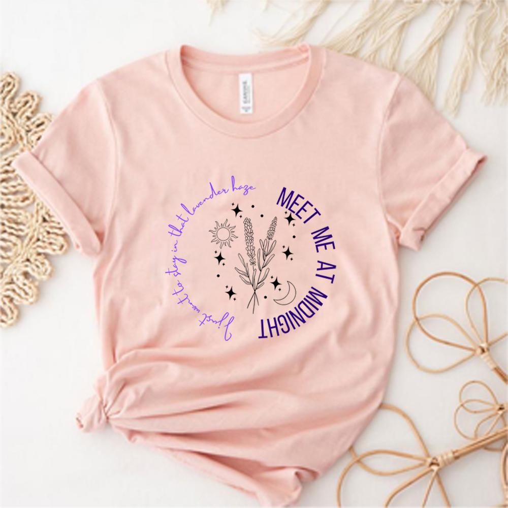 Lavender Haze T-shirt Harajuku Midnights Lavender Shirts Music Albums Shirt Concert Gift for Her Unisex Clothing