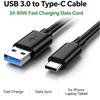 USB 3.0 To Type-C Mobile Data Cable 3A, 60W, 10Gbps Fast Charging Cable for Car Hard Drives