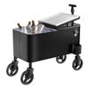 75.71 L Rolling Ice Chest Cart, with 2-Stage Telescopic Pull Handle and 2 Swivel Casters