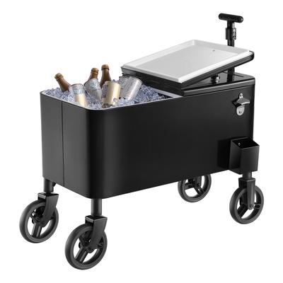 75.71 L Rolling Ice Chest Cart, with 2-Stage Telescopic Pull Handle and 2 Swivel Casters
