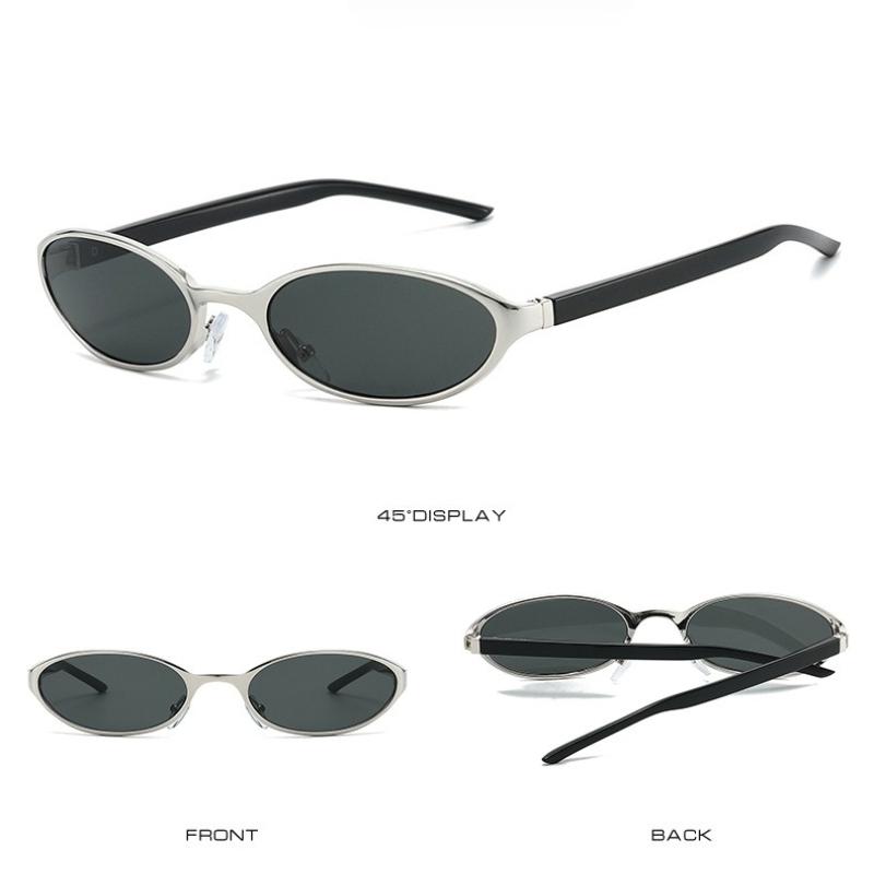 Oval Small Frame Sunglasses Women's Men's Y2K Retro Sunshade UV Sun Glasses Luxury Brand Designer Popular Metal Eyeglasses