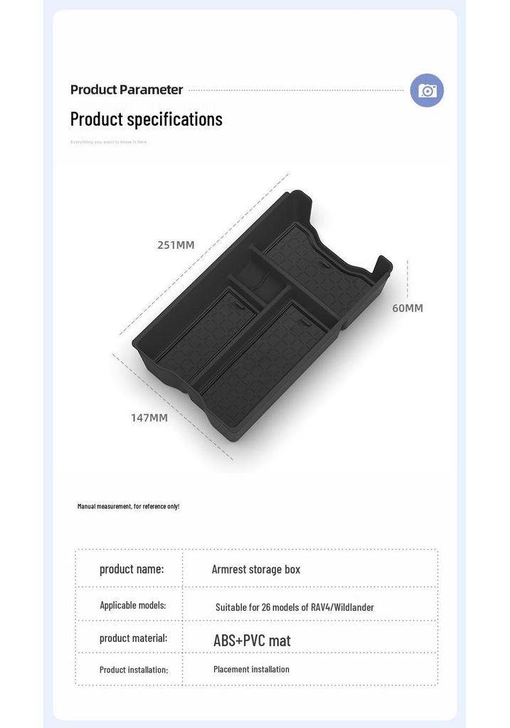 Armrest Box Storage for 26 Toyota RAV4, Rongfang, and Weilanda Models - 2026 Console Accessories