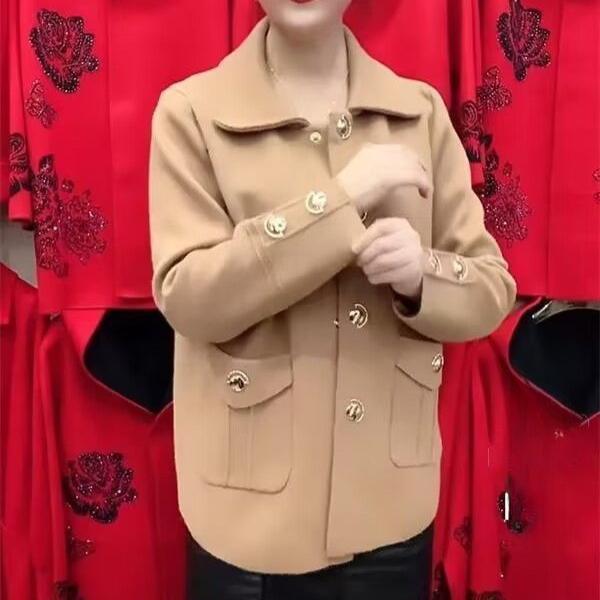 

Осень Зима Женская Свободного Кроя Шерстяная Куртка Женская С Длинными Рукавами Верхняя Одежда Мама Большой Размер 5XL Двусторонняя Короткая Верхняя Одежда Пальто 5XL верблюд