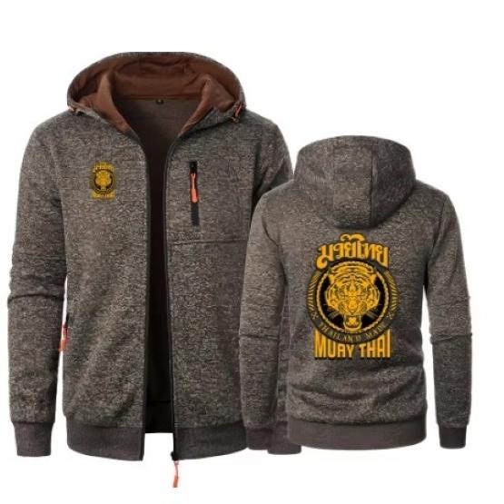 MMA Tiger Muay Thai Kick Boxing UFFC Jacket Sweatshirt Hoodies Zip Men Women Kid Unisex Long Sleeve Print Sport Gym Fitness Workout
