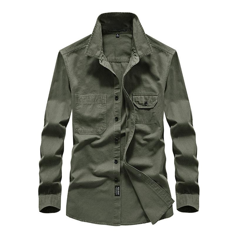 New Cotton Long-sleeved Shirts Quick-drying Men's Tactical Clothing Outdoor Camping Large Size Shirts