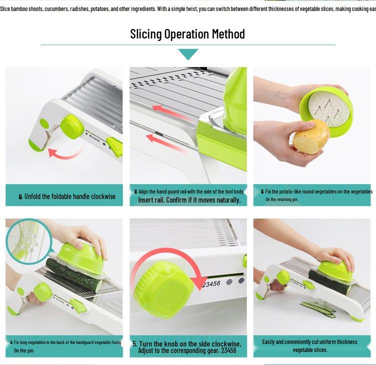 Multi-functional Vegetable Cutter & Grater: Radish & Potato Slicer/Shredder