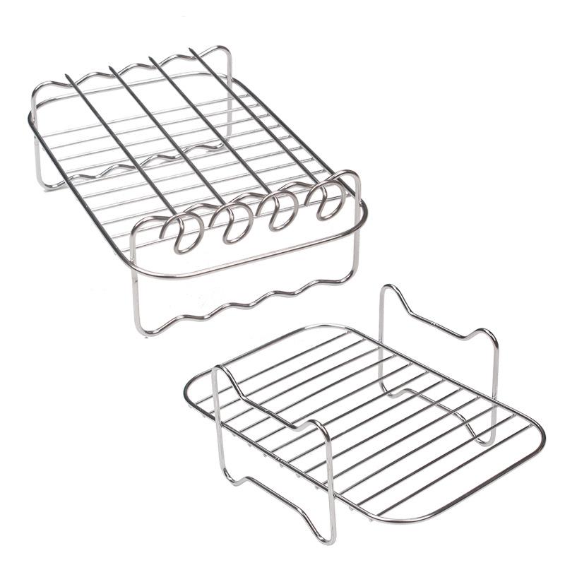 304 Stainless Steel Double-Layer Grill Skewers for Air Fryer