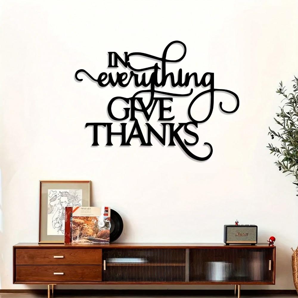 Vintage Give Thanks Metal Wall Art Iron Sign Home Decor Living Room