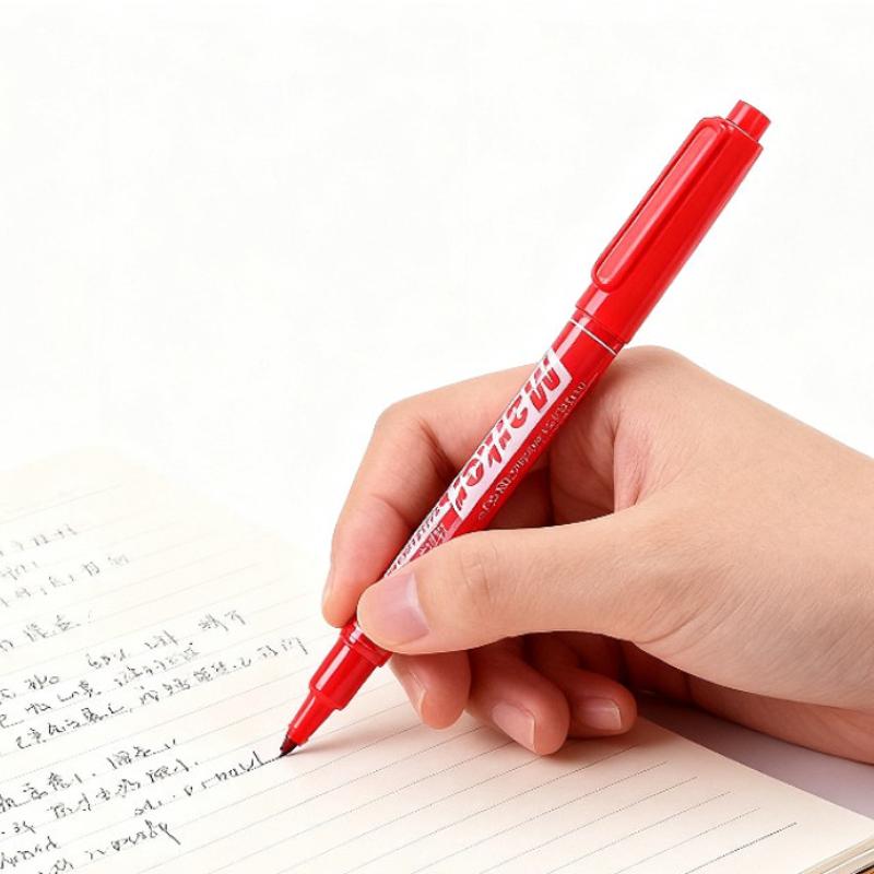 5pcs Marker Pens Double Headed Oily Marker Pens Black/Blue/Red Oil Marker Pens Art Markers Stationery Office and School Supplies