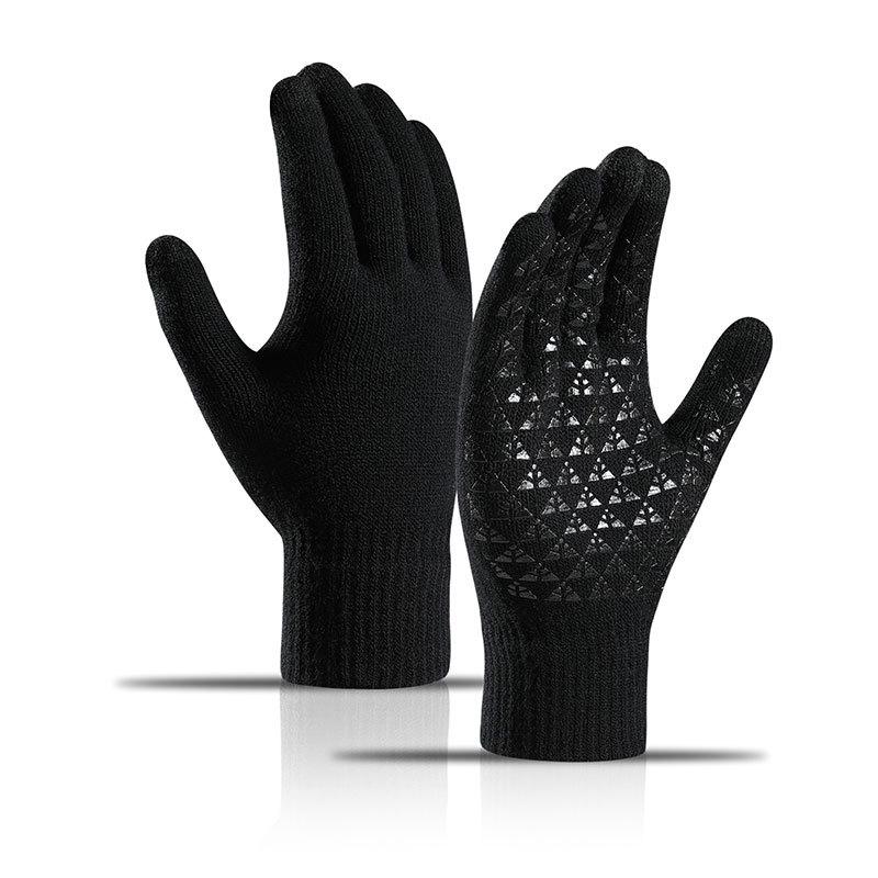 3sets Women Men Warm Winter Touch Screen Gloves Cold Warm Wool Knitted Gloves Wool Full Finger Outdoor Cycling Driving Glove
