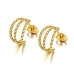 LT- MS-103 INS-style Light Luxury Stainless Steel Earrings for Women Trendy 18K-plated Earrings Multi-layer Earrings
