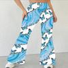 Women's Casual High Waist Flare Pants, Leopard Print Streetwear Bell Bottom Trousers