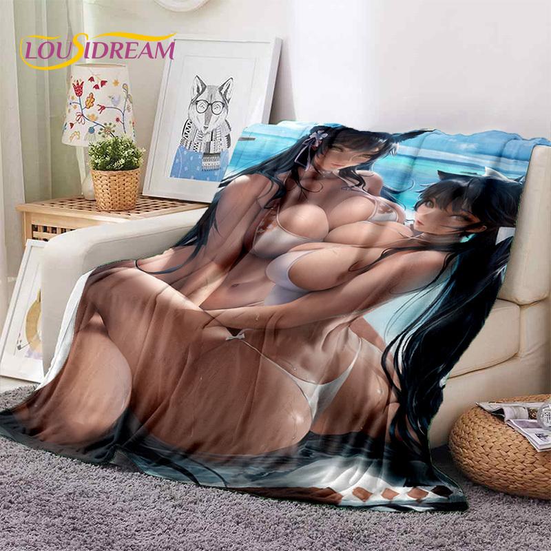 Cartoon Character Sexy Lace Girls Cute Anime Soft Blankets,Keep Warm Throw Blanket Comfortable for Picnic Beds Sofa Home Bedroom