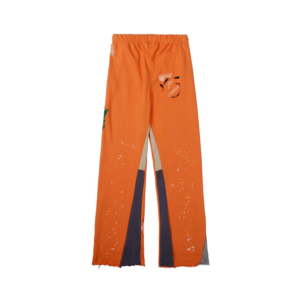 GALLERY DEPT Retro Ink-splashed Letter-printed Double-spliced Trousers Micro-flared Trousers, Men's and Women's Casual Sweatpants