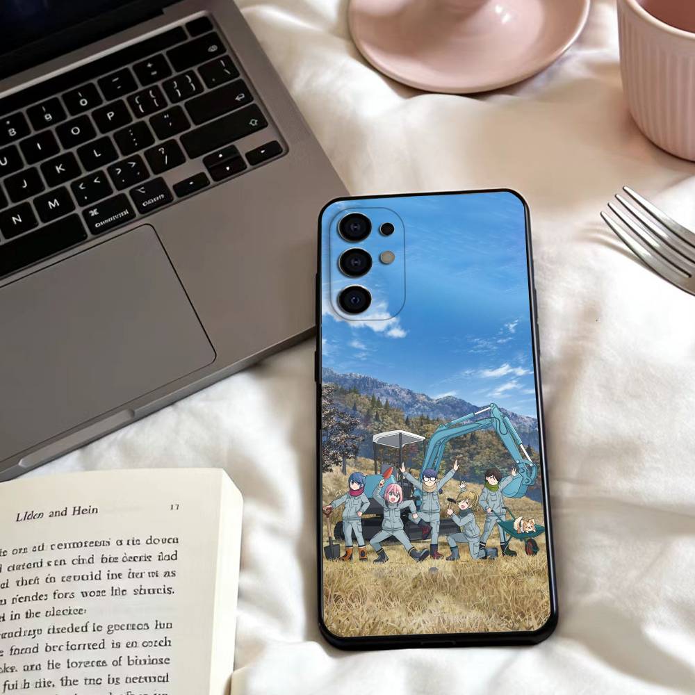 Anime Y-Yuru C-Camp  Phone Case For Samsung S25,24,23,22,30,21,10,9,Ultra,Plus,Lite,FE,4,5 G Soft Black Case
