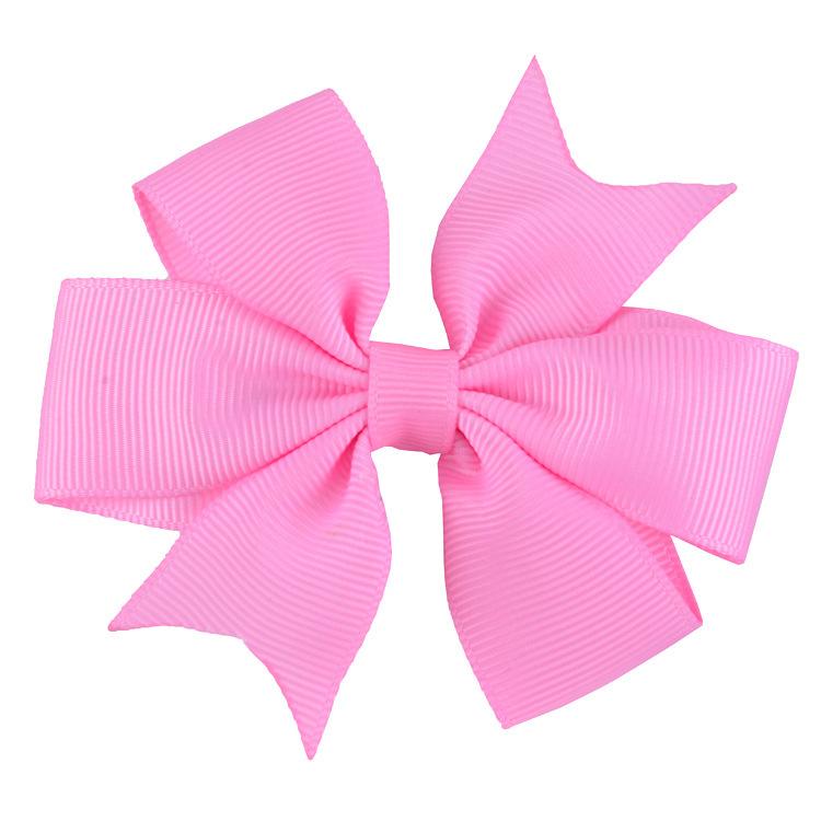 8x8cm 1PC Solid Color Grosgrain Ribbon Bows Clips Hairpin Girl's Hair Bowties Boutique Hair Clip Headwear Kids Hair Accessories