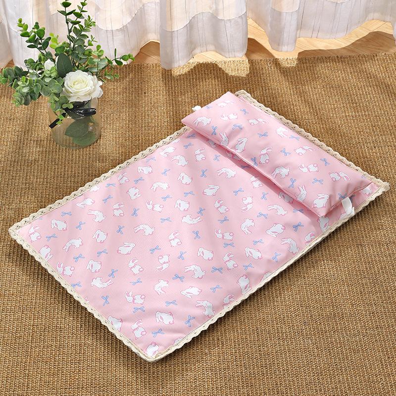 

Летний коврик для домашних животных Коврик для кошек Водонепроницаемый антипригарный меховой коврик для кошек Охлаждающий соломенный коврик Коврик для щенков Коврик для кошачьего туалета L 70*50cm