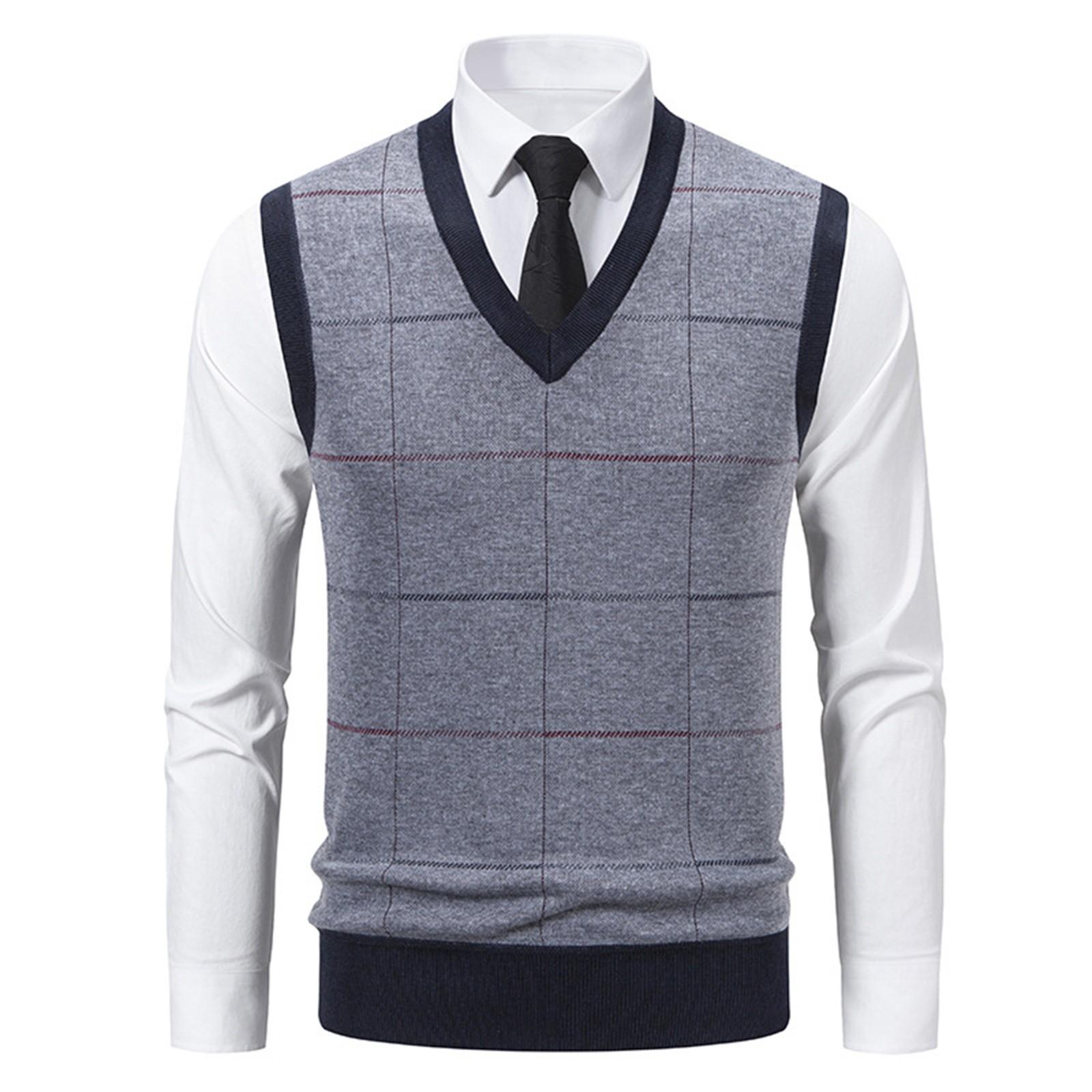 

Чоловічий зимовий флісовий жилет у клітинку на підкладці, пуловер, чоловічий жилет без рукавів вільного крою L