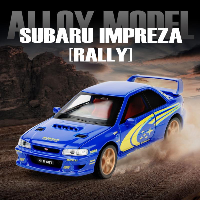 1/32 Skala Subaru Impreza WRX STI Leketøysbilmodell Støpt Legeringsmetall Miniatyr Lyd og Lys Samling Gave til Barn Gutter