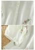 Summer 2025 Women’s V-Neck Chinese Embroidery Shirt: Retro, Loose, Slimming Design