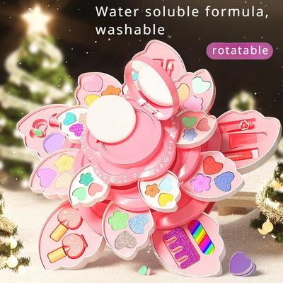 Children's Makeup Box Rotating Opening Cosmetics Toys for Little Girls Princess Makeup Set To Enhance Creativity and Imagination