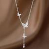 925 Sterling Silver Butterfly Tassel Necklace - High-End Luxury Clavicle Chain for Women 2025