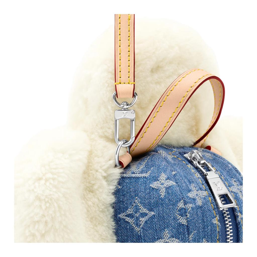 LOUIS VUITTON Vivienne Shearling Backpack Regular Women's White & Blue M26786