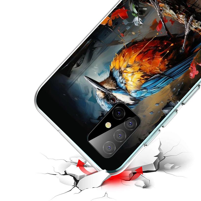 Animal Oil Painting Bird Phone Case For Samsung Galaxy A52 A32 A22 A12 A02S A50S A30S A51 A31 AA71 Note 20 Ultra 10 S10 Plus Gal