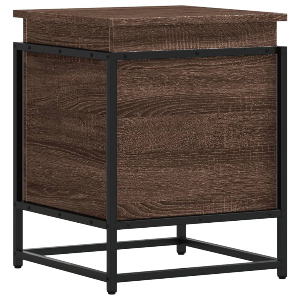 Storage Box with Lid Oak Look 40x40x51.5 Cm
