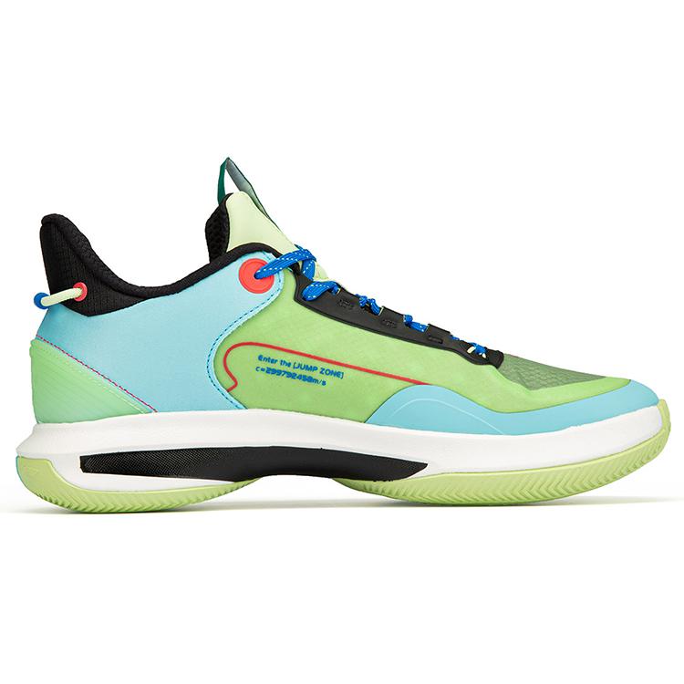Li Ning Niedrige Performance Basketballschuhe Herren Grün Blau ABPR069-7