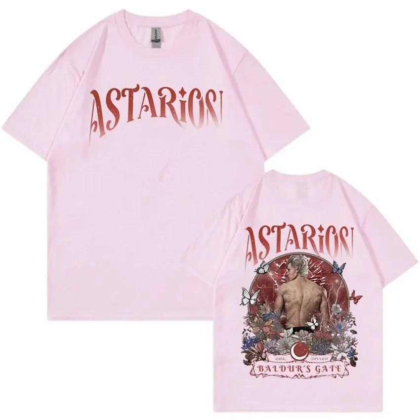 Retro Astarion Baldur's Gate 3 Print T-Shirt Unisex Women Casual Cotton Short Sleeve T Shirt Harajuku Oversized T Shirts Streetwear