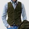European And American Style Men's Suit Jacket Corduroy Casual Urban Commuter Simple Solid Color Vest Jacket