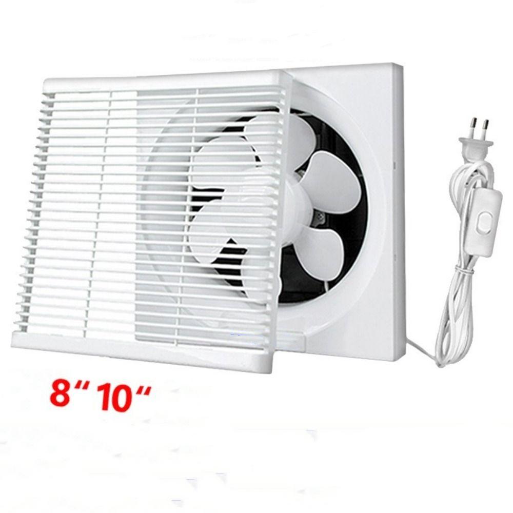 8/10 Inch Ventilation Fan Reversible Through-wall Exhaust Fan with Button Switch Window Shutter Blower Ventilation