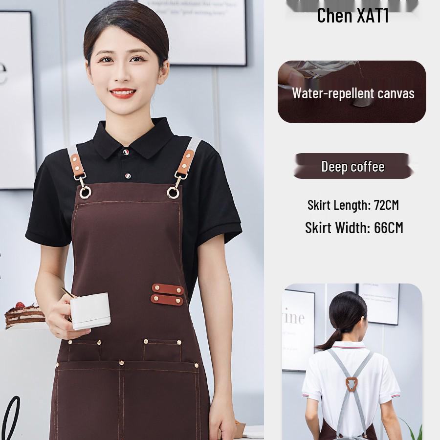 Anpassad Canvas Midjeförkläde - Barista, Mjölkte, BBQ, Catering Arbetskläder för Kvinnor