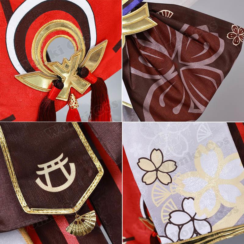 High Quality Yae Miko Cosplay Costume Wig Pink Hair Fox Tail Ears Miko Cosplay Shoes For Women Role Play Dress