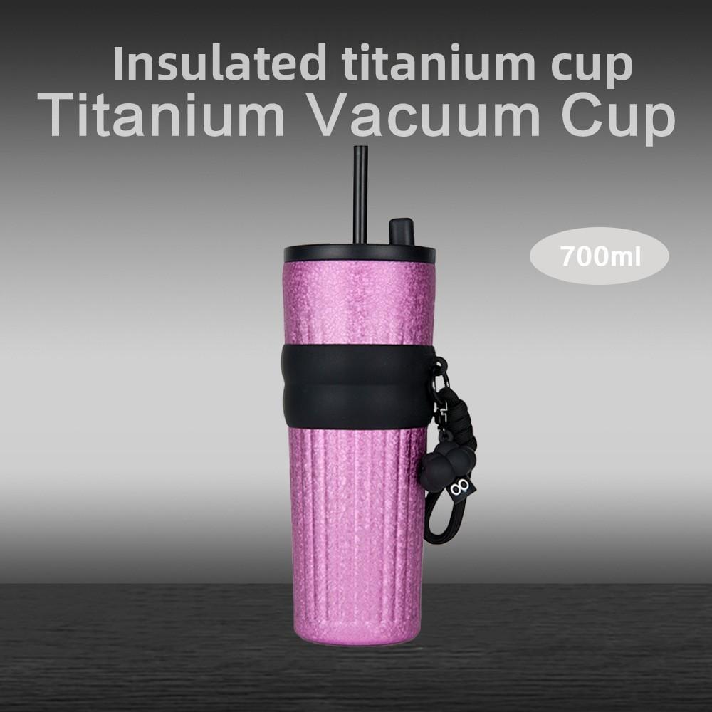 

Starry Titanium Insulated Bottle 700ml Portable Vacuum Flask With Leakproof Design Pink