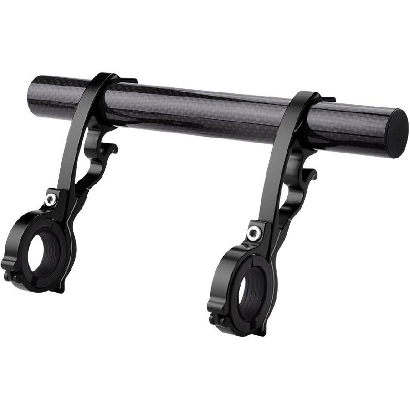 Extender Holder, Aluminum Alloy Space Saver Double Handlebar Extension Holder for Speedometer(20CMBlack)