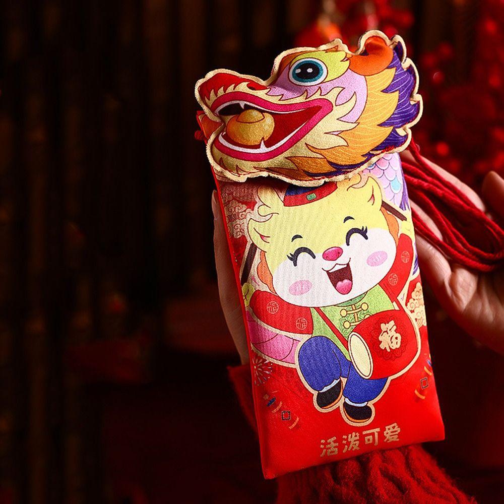 Chinese Year 2025 Red Envelope Shoulder Pouch Snake Year Mascot Celebration Party