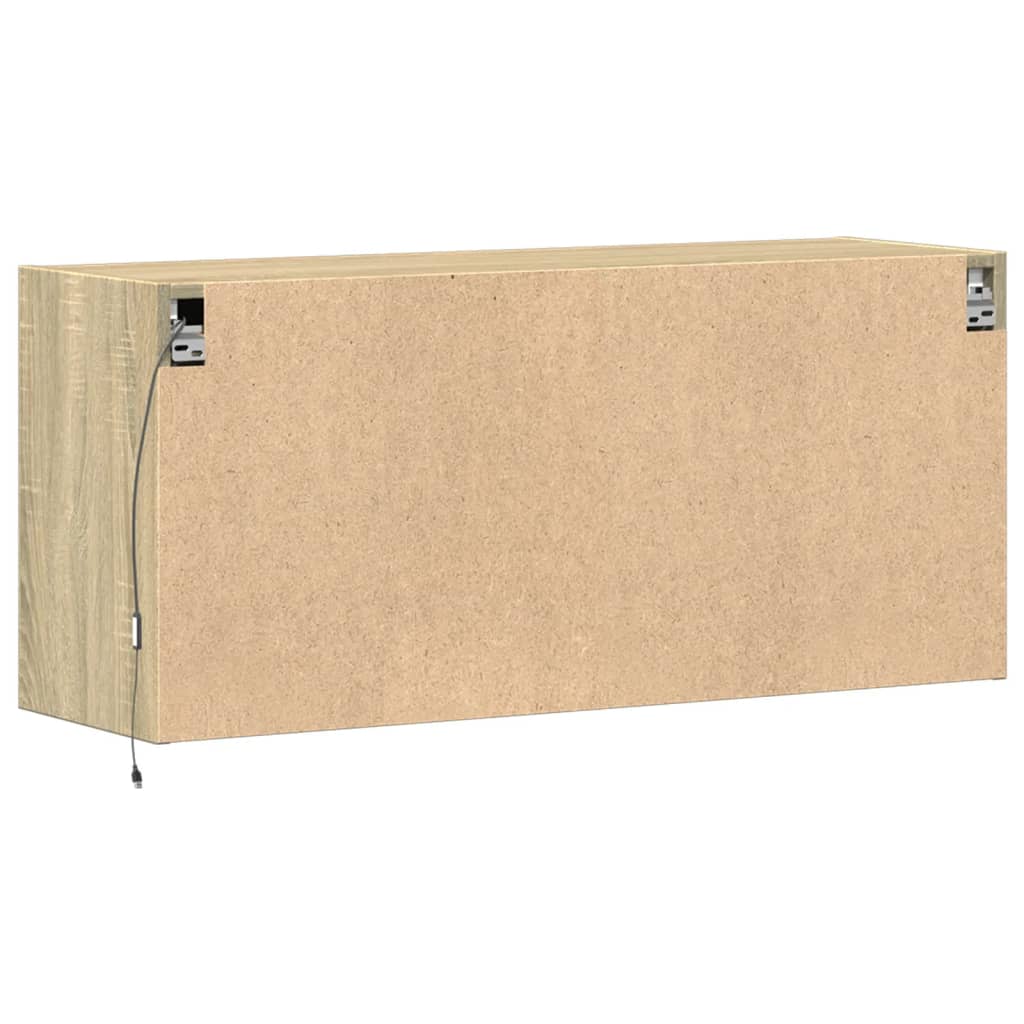 TV Wall Cabinet with LED Lighting Sonoma Oak 100 x 31 x 45 cm